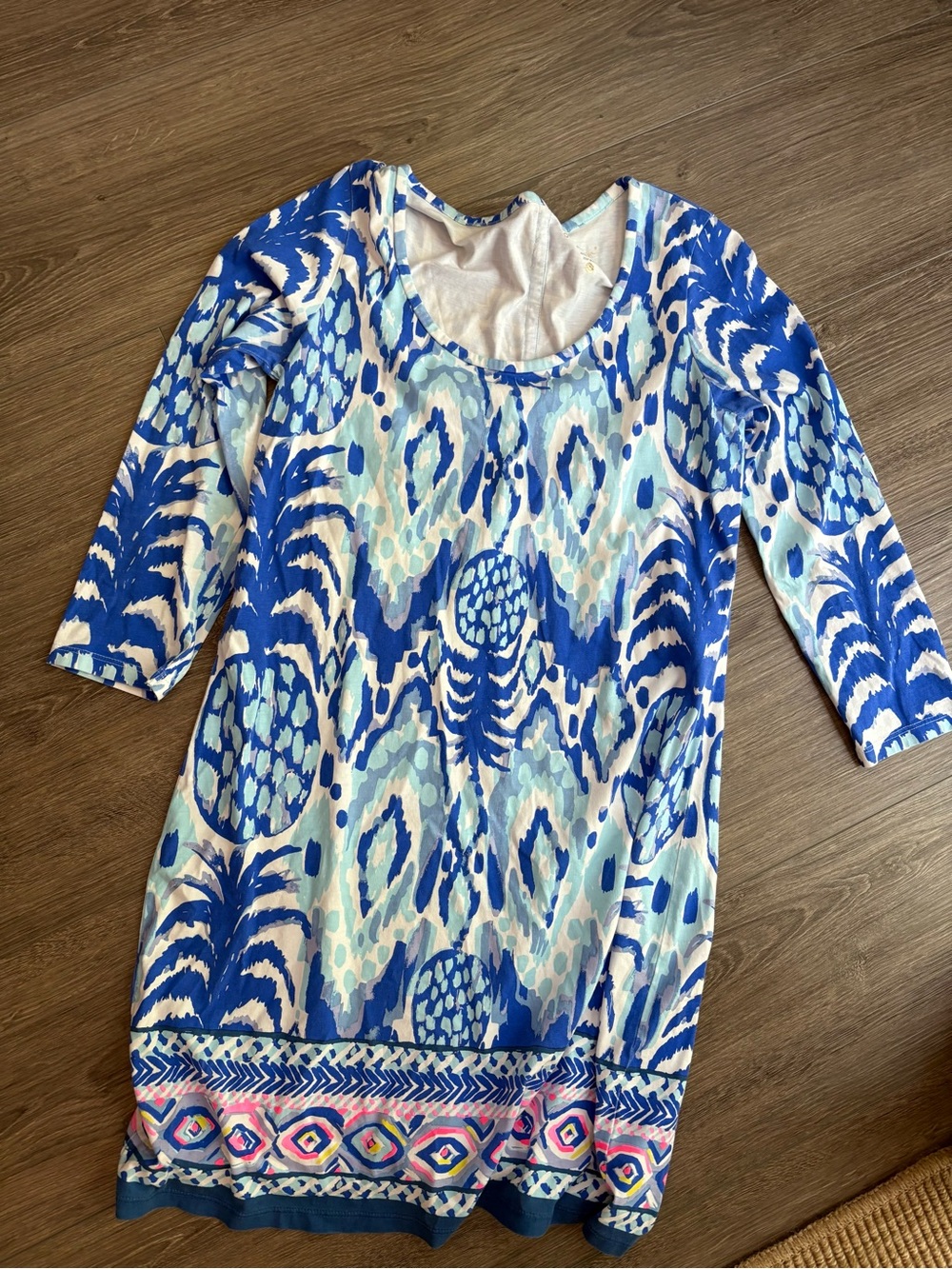 Lilly Pulitzer Blue & Light Blue Abstract Print Dress